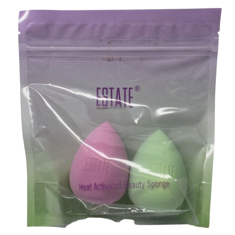 Estate Cosmetics Heat Activated Beauty Sponge Makeup Blender 2 Sponges